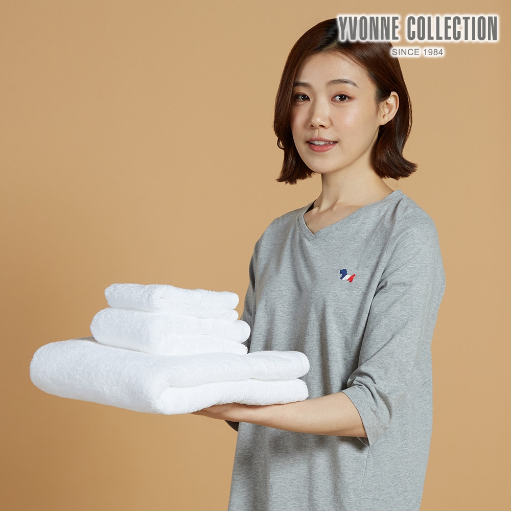 Yvonne Collection 純棉小方巾-白