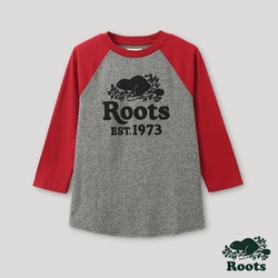 Roots 女裝- 小木屋系列 海狸LOGO棒球 T 恤-灰色