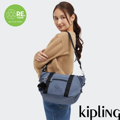 Kipling 簡約霧灰藍手提側背包-ART MINI