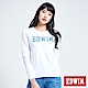 EDWIN 職人手作 牛仔印花LOGO長袖T恤-女-白色 product thumbnail 1