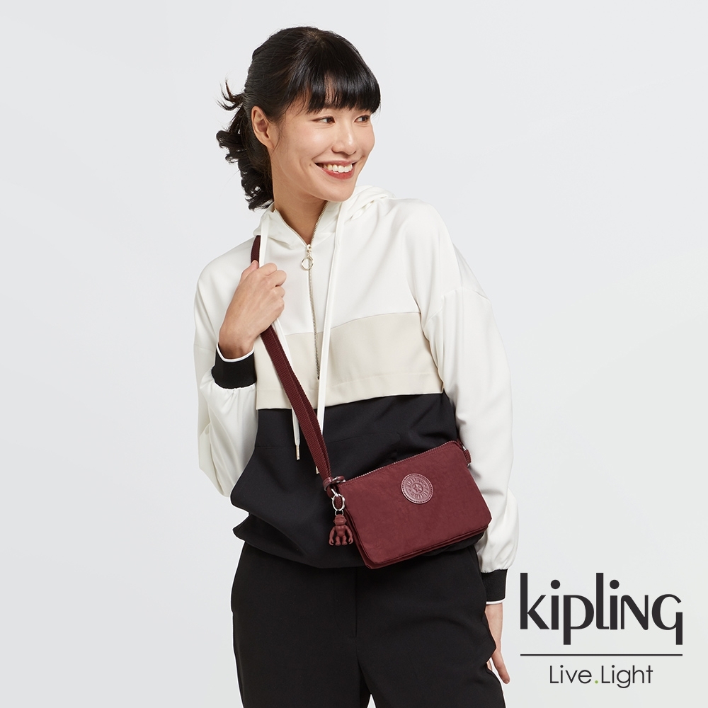 Kipling 迷人微醺紅三夾層配件包-CREATIVITY XB