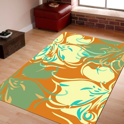 范登伯格 - 博斯 進口地毯 - 花蝶相印 (橘) (迷你款 - 70 x 120cm)