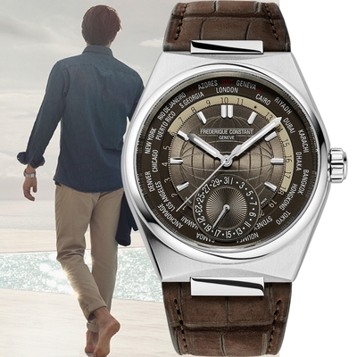 Frederique Constant 康斯登 IGHLIFE WORLDTIMER 系列機械男腕錶-41mm FC-718C4NH6