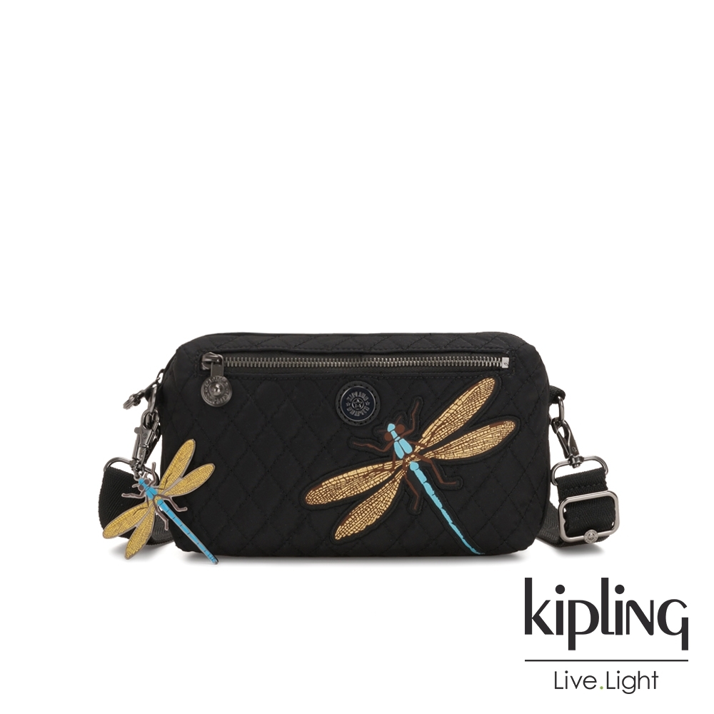 Kipling Christine Lau聯名款-精緻質感蜻蜓刺繡方形腰包-HALIMA