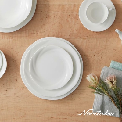 【NORITAKE】白色光芒骨瓷 點心盤 21CM(新品上市)