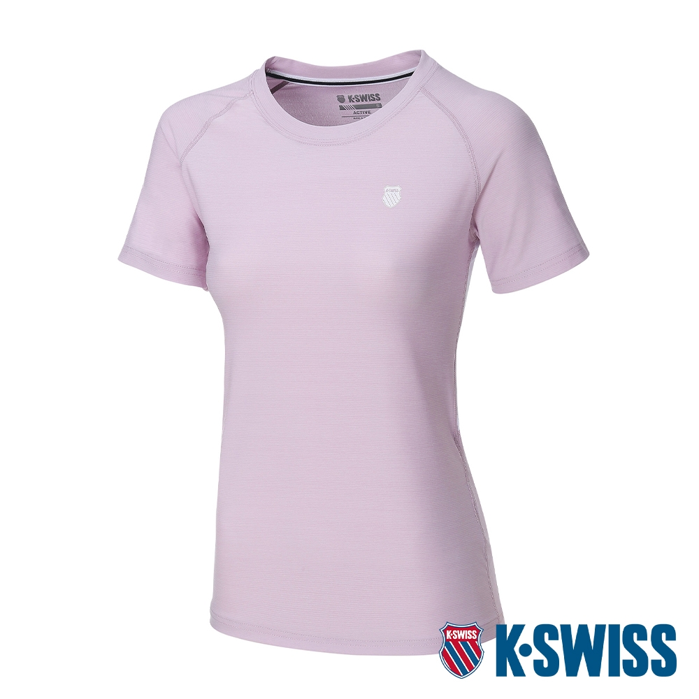 K-SWISS Active Melange Tee涼感排汗T恤-女-粉紫