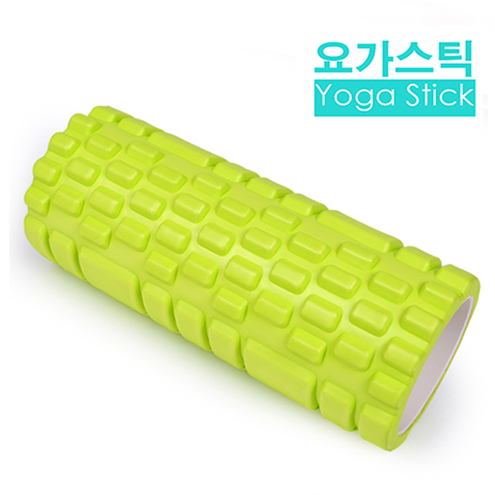 韓國熱銷 瑜珈按摩滾輪 瑜珈棒 瑜珈柱 綠 - 快速到貨