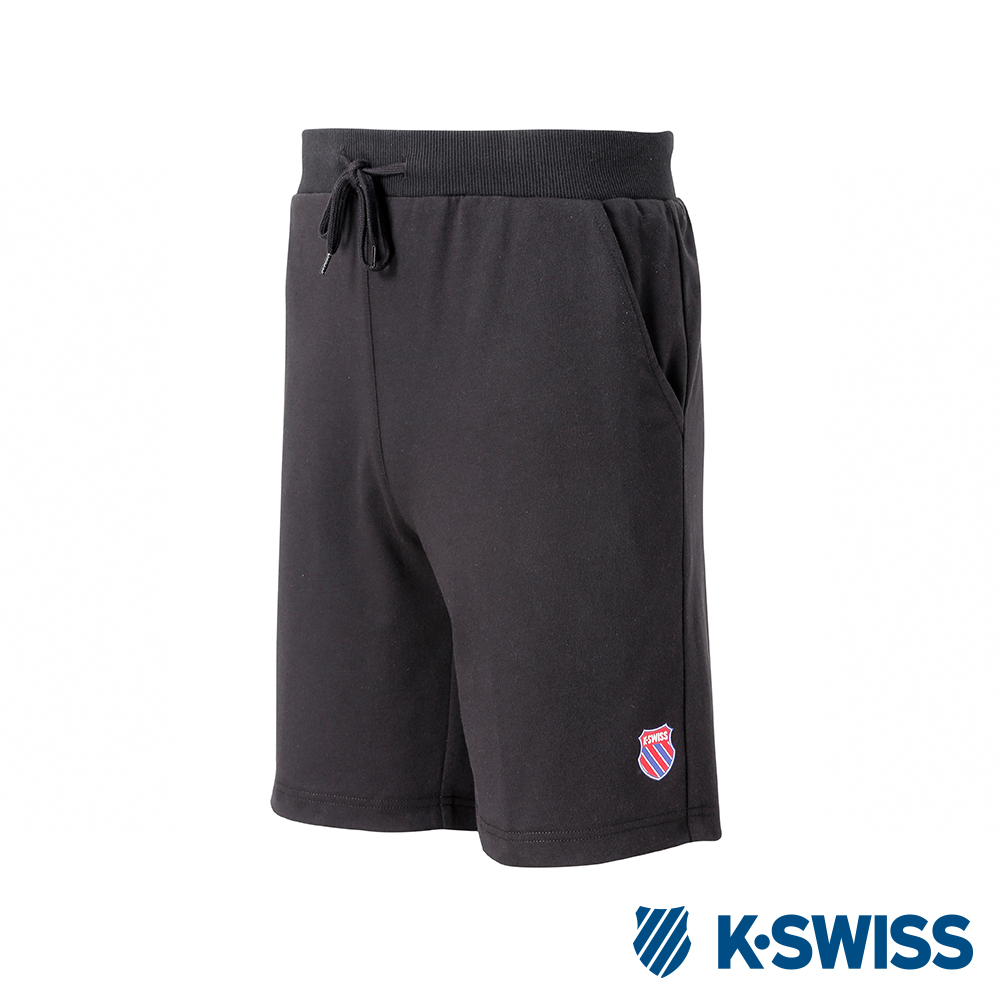 K-SWISS Vintage Logo Swearshorts棉質短褲-男-黑
