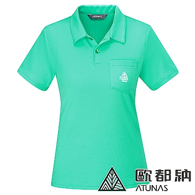 【ATUNAS 歐都納】十周年七頂峰紀念短袖POLO衫中性款A6PS1901N薄荷綠