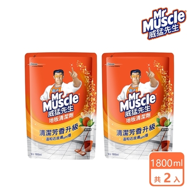 2入組 | 威猛先生 地板清潔劑補充包-清新鮮橙1800ml