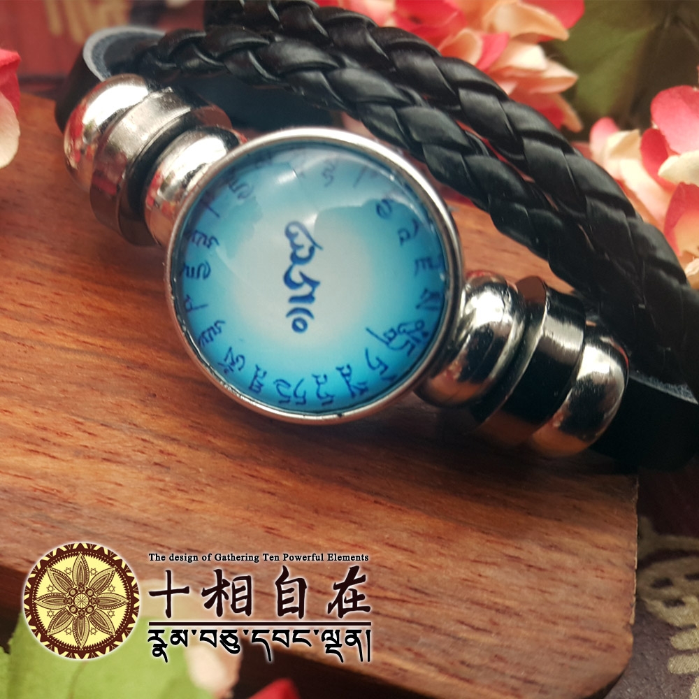 十相自在-藥師佛心咒水晶咒輪手環(Kala-040)