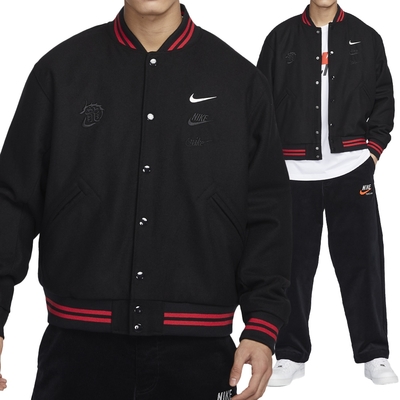 Nike CNY AS M NSW CNY Varsity 男款 黑紅色 休閒 運動 龍年 外套 FZ6372-010