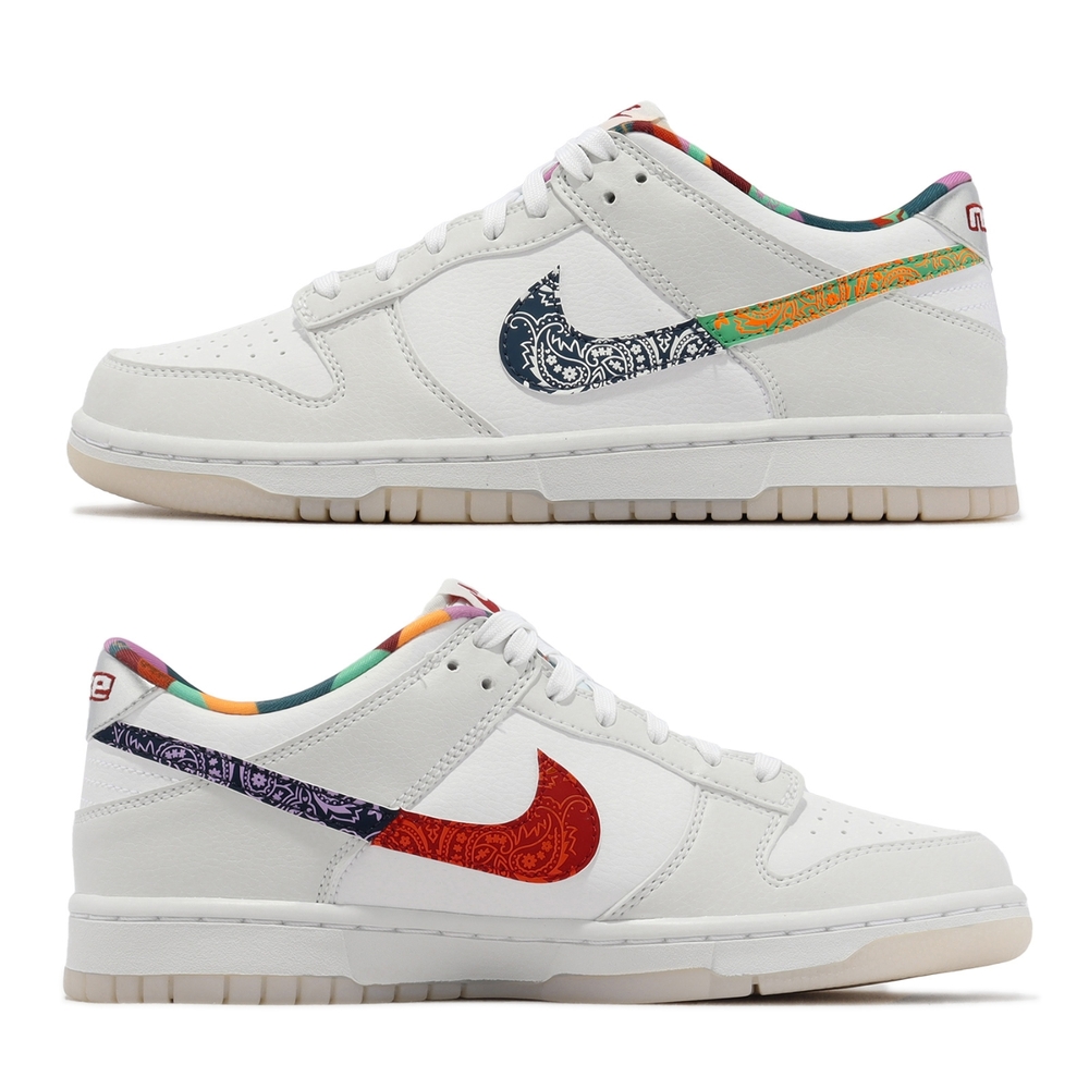 Nike Dunk Low GS 大童鞋女鞋變形蟲腰果花佩斯利彩色米白休閒鞋FN8913