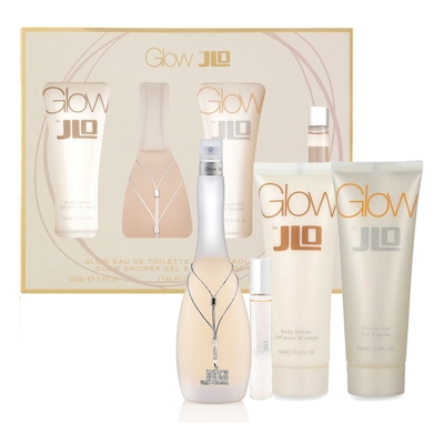 jlo 珍妮佛羅培茲 glow閃耀女神女性淡水禮盒(淡香水100ml+身體乳75ml+沐浴膠75ml+滾珠7.5ml)