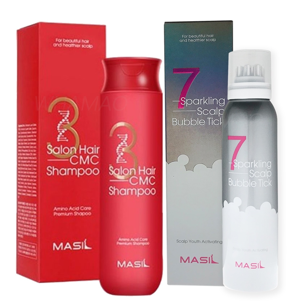 MASIL 3次方胺基酸修復洗髮精300ml+7奇頭皮泡泡液150ml (舒爽SPA組)