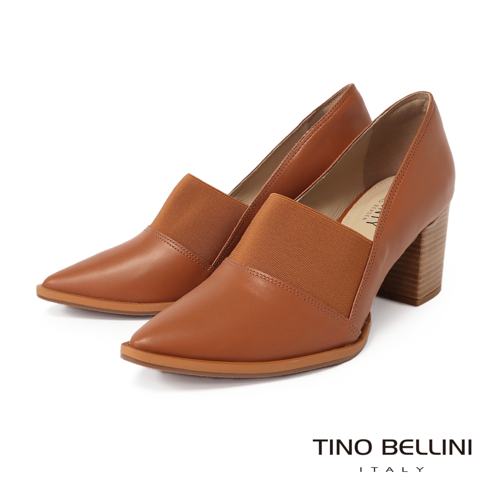 Tino Bellini 巴西進口尖頭素面繃帶高跟鞋FWEV001C-N(咖啡)