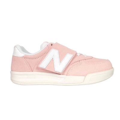 NEWBALANCE 女中童運動休閒鞋-WIDE-魔鬼氈 寬楦 NB N字鞋 PO300SP 粉紅白