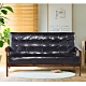 Ally愛麗-日式經典復古沙發150cm-三人坐-皮沙發黑色-強化版組裝好- product thumbnail 1