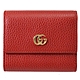 GUCCI GG Marmont 雙G LOGO三折釦式零錢短夾(紅) product thumbnail 1