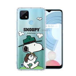 史努比/SNOOPY 正版授權 realme C21 漸層彩繪空壓手機殼(郊遊)