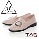 TAS金屬造型飾扣復古牛皮踩腳懶人鞋-氣質米 product thumbnail 1