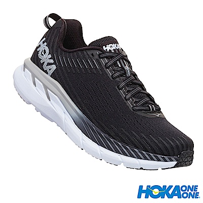 HOKA ONE ONE 女 Clifton 5 路跑鞋 科技網布 黑白