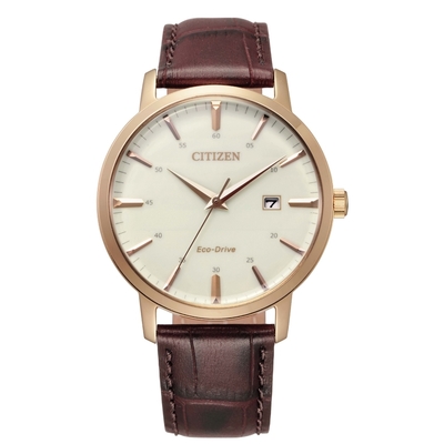 CITIZEN 星辰 光動能經典簡約紳士腕錶-男錶(BM7463-12A)39mm