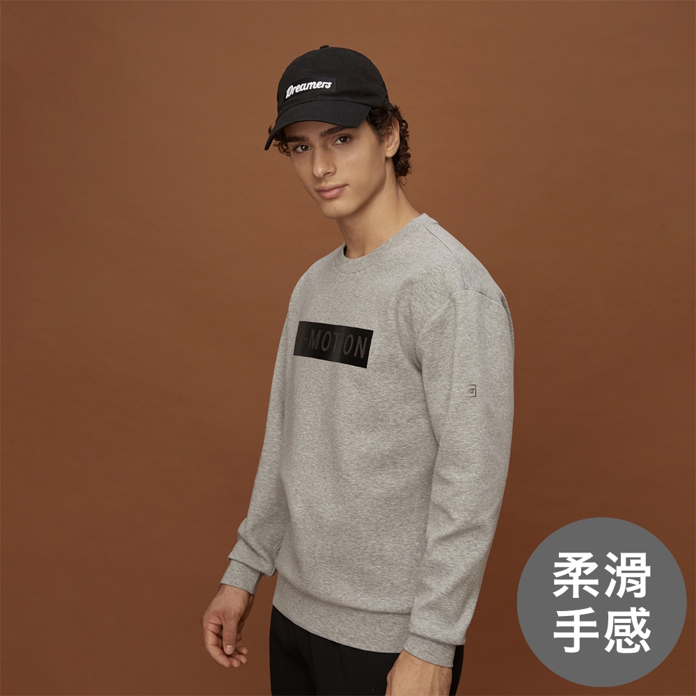 GIORDANO  男裝空氣棉大學TEE G-MOTION系列 - 02 花紗銀絲灰