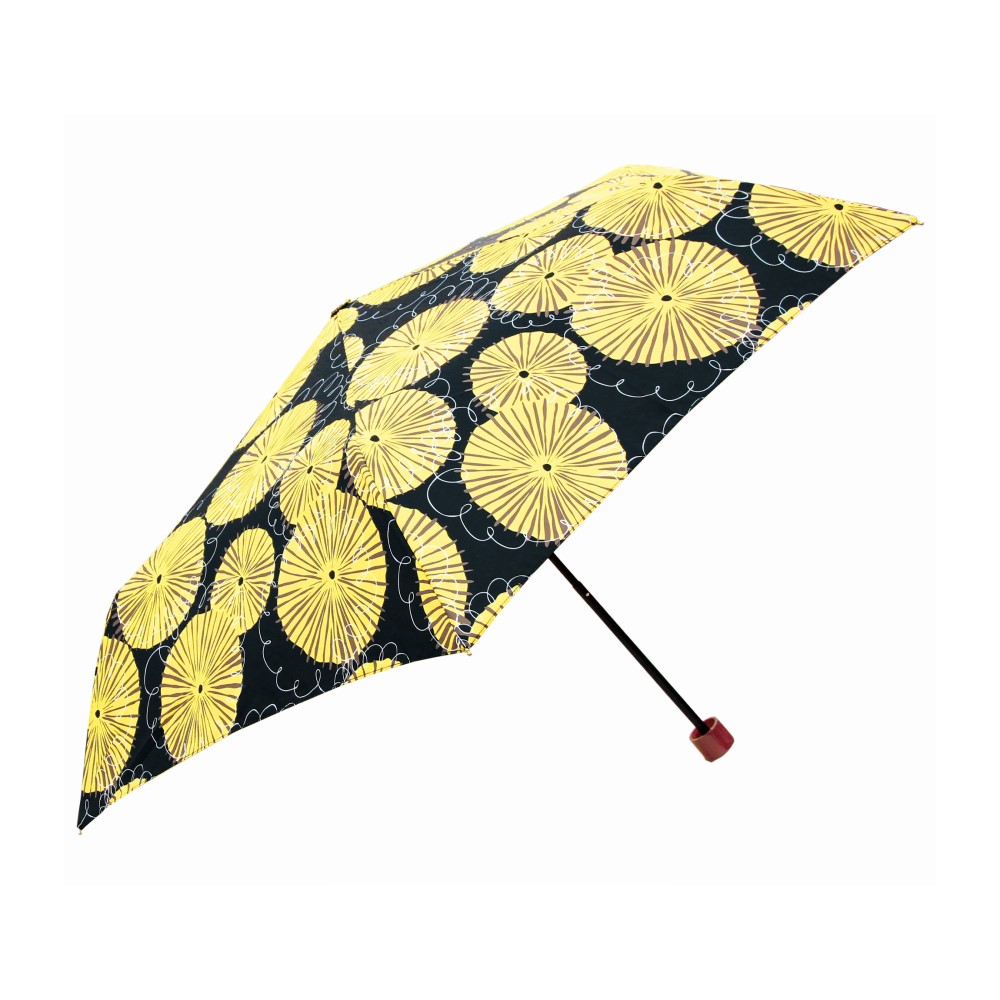 日本Prairiedog 晴雨兩用抗UV摺疊收納傘+多功能收納傘袋-蒲公英(黑)
