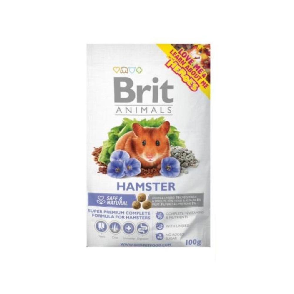 Brit咘莉-優質倉鼠糧 100g (100011) x 4入組(購買第二件贈送寵物零食x1包)