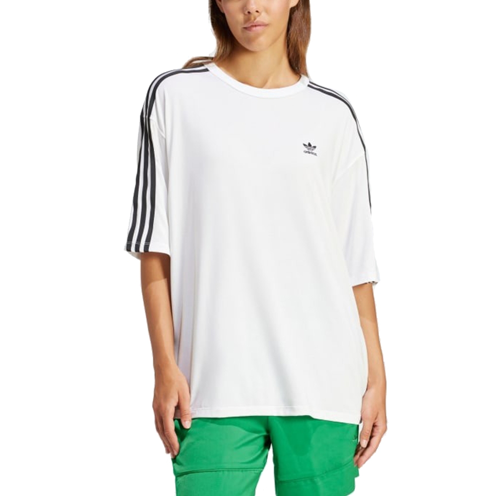 【Adidas 愛迪達】 3 STRIPE TEE OS 圓領短袖T恤 女 - IR8103