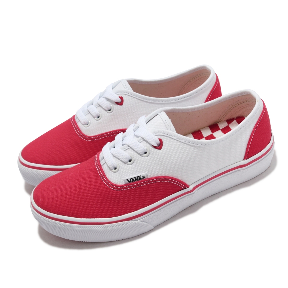 Vans 休閒鞋 V44CF LV Authentic 女鞋 帆布 撞色 街頭風格 棋盤格 紅 白 6123530001