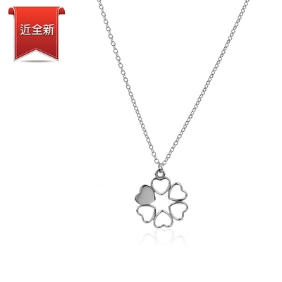 二手品 Tiffany&Co. 蒂芙尼 愛心幸運草925純銀項鍊