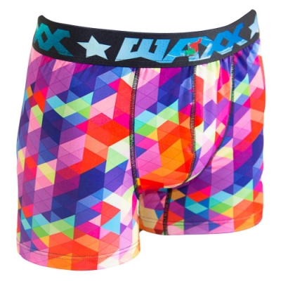 WAXX彩色方塊拼接設計款高質感吸濕排汗四角褲男內褲