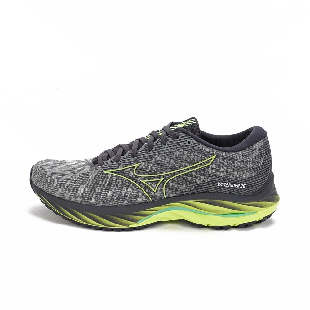 Mizuno Wave Rider 26 [J1GC220310] 男 慢跑鞋 運動 路跑 訓練 穩定 緩震 灰 綠