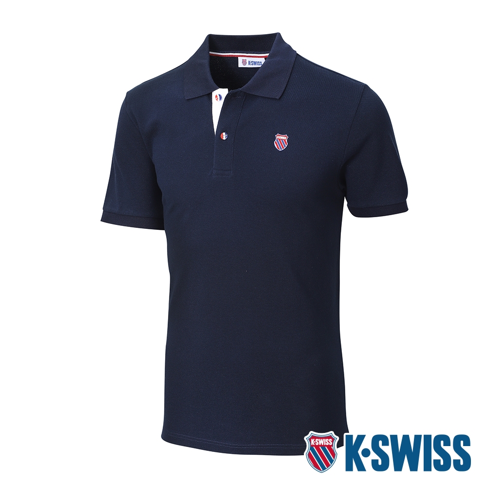K-SWISS  Polo 短袖POLO衫-男-藍