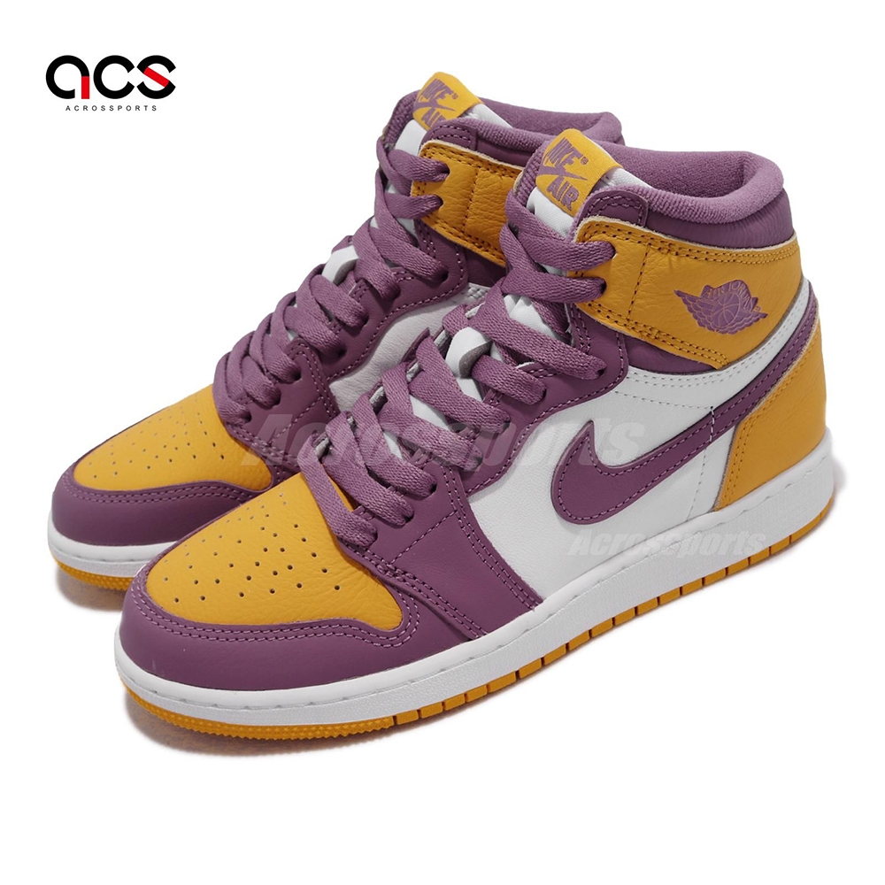 Nike 童鞋Air Jordan 1 Retro High OG 大童紫黃AJ1 575441-706 | 休閒