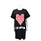 LOVE MOSCHINO 碎花紅心字母黑色短袖長版TEE 洋裝 product thumbnail 1