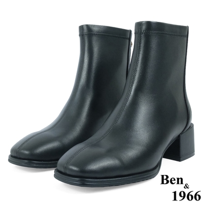 Ben&1966高級彈力羊皮氣質方頭踝靴-黑(237111)