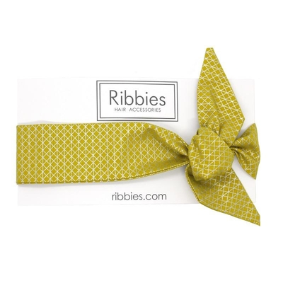 英國Ribbies 成人蝴蝶結髮帶-金色幾何圖形