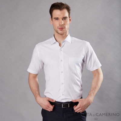 ROBERTA諾貝達 台灣製 合身版 商務型男 優雅短袖襯衫 白色
