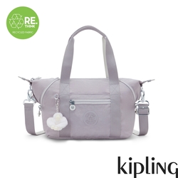 Kipling 溫柔霧灰紫手提側背包-ART MINI