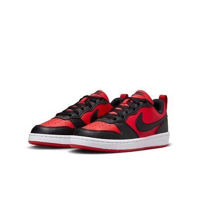 NIKE 休閒鞋 女鞋 大童 運動鞋 COURT BOROUGH LOW RECRAFT GS 黑紅 DV5456-600 (3K2037)