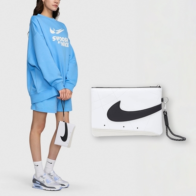 Nike 錢包 Icon Blazer Wristlet 白 黑 皮革 手腕包 隨身包 小包 大勾勾 N100994910-2OS