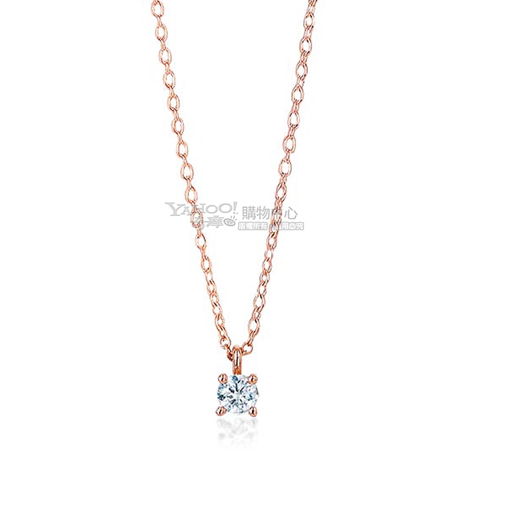 Tiffany & Co. 0.17克拉四爪單鑽18K玫瑰金項鍊