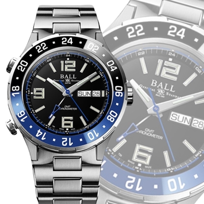 BALL波爾錶 天文台認證 GMT陶瓷圈 鈦金屬 限量機械腕錶 DG3030B-S1CJ-BK