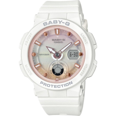 CASIO 卡西歐 Baby-G 海洋渡假 霓虹手錶 送禮推薦-白 BGA-250-7A2