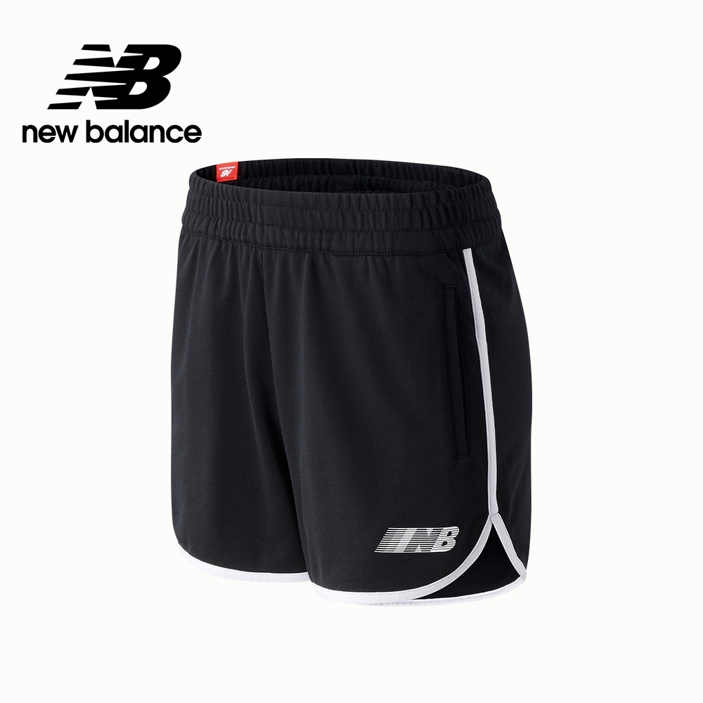 【New Balance】SPEED 左腳品牌字樣棉短褲_女性_黑色_WS03502BK