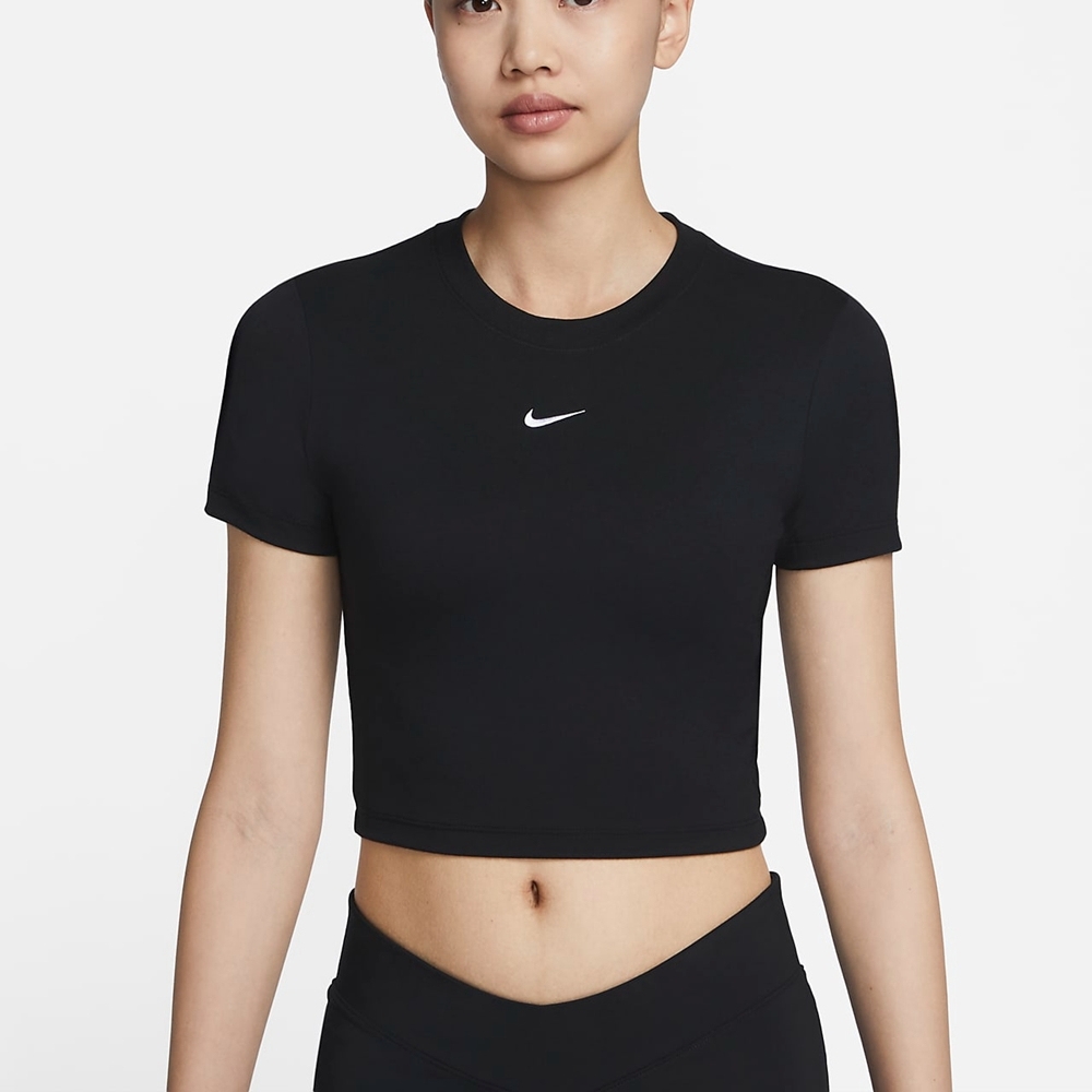 NIKE AS W NSW TEE ESSNTL SLIM CRP L 女短袖上衣-黑-FB2874010