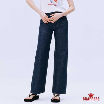 BRAPPERS 女款 Boy friend系列-中腰全棉寬褲-深藍